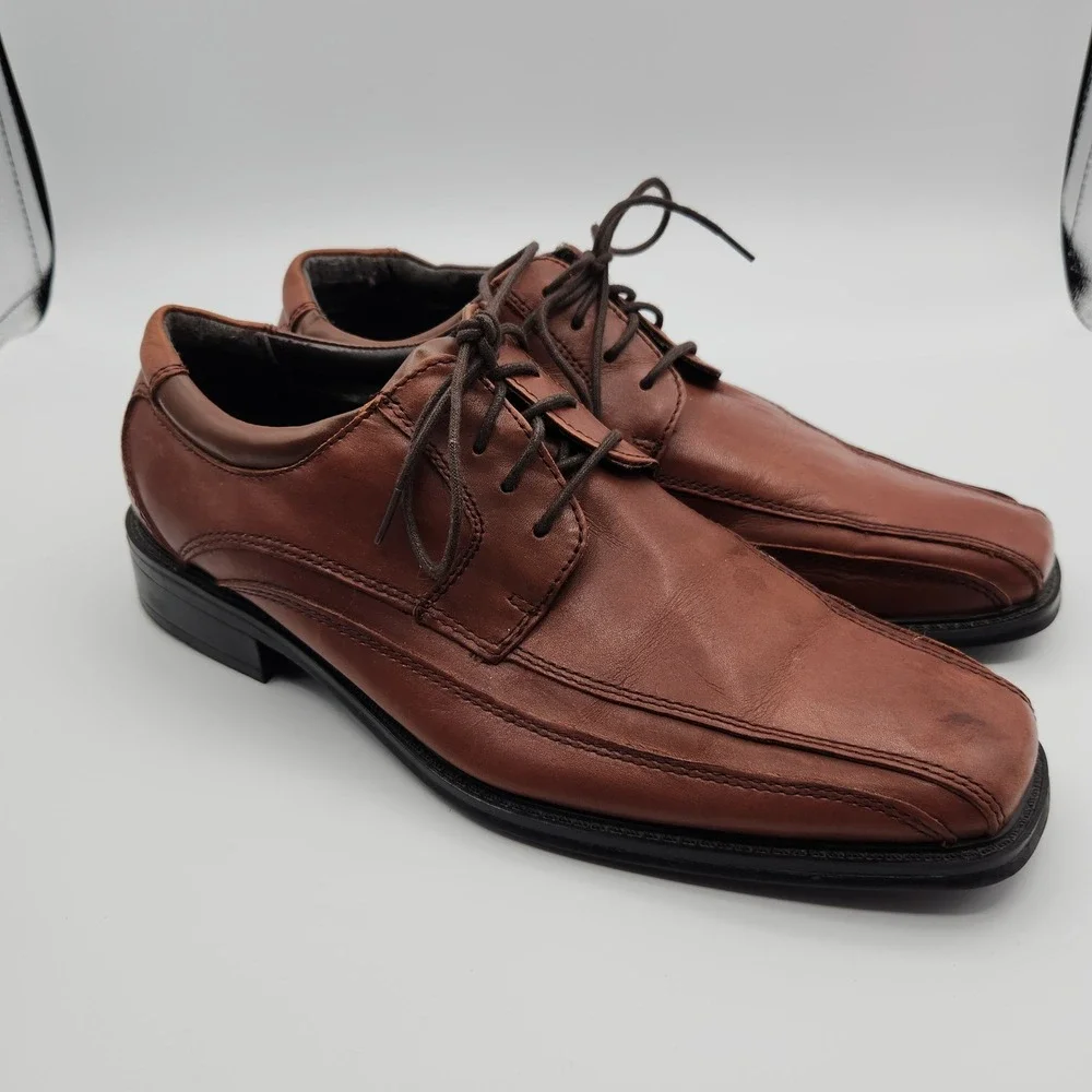 Dockers Endow 90-27242 Oxford Men's US‎ 9M Brown Leather Square Toe Dress Shoes